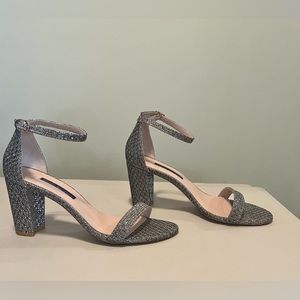 Stuart Weitzman nude sparkle sandals